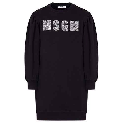 MSGM Black Silver Logo Dress