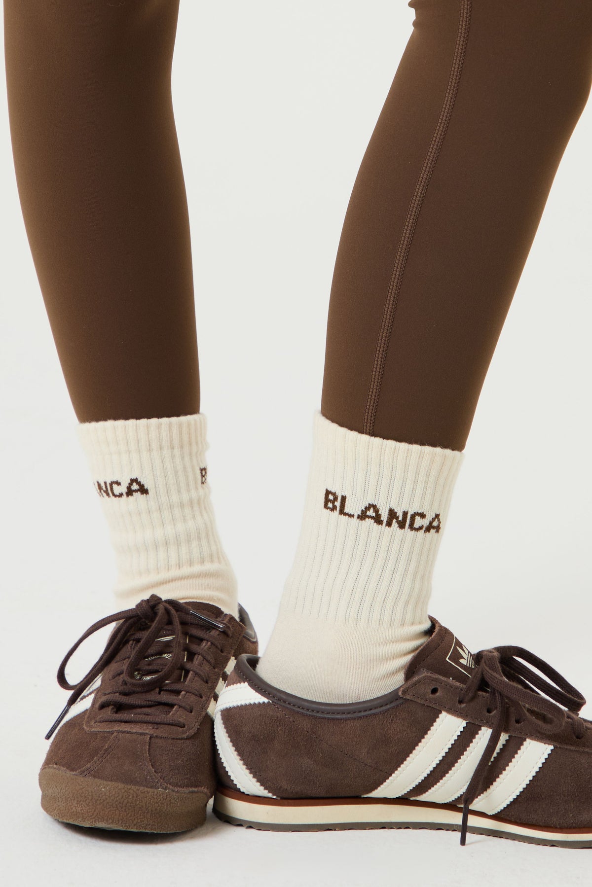 Blanca Sport Girls Cream/Brown Logo Socks