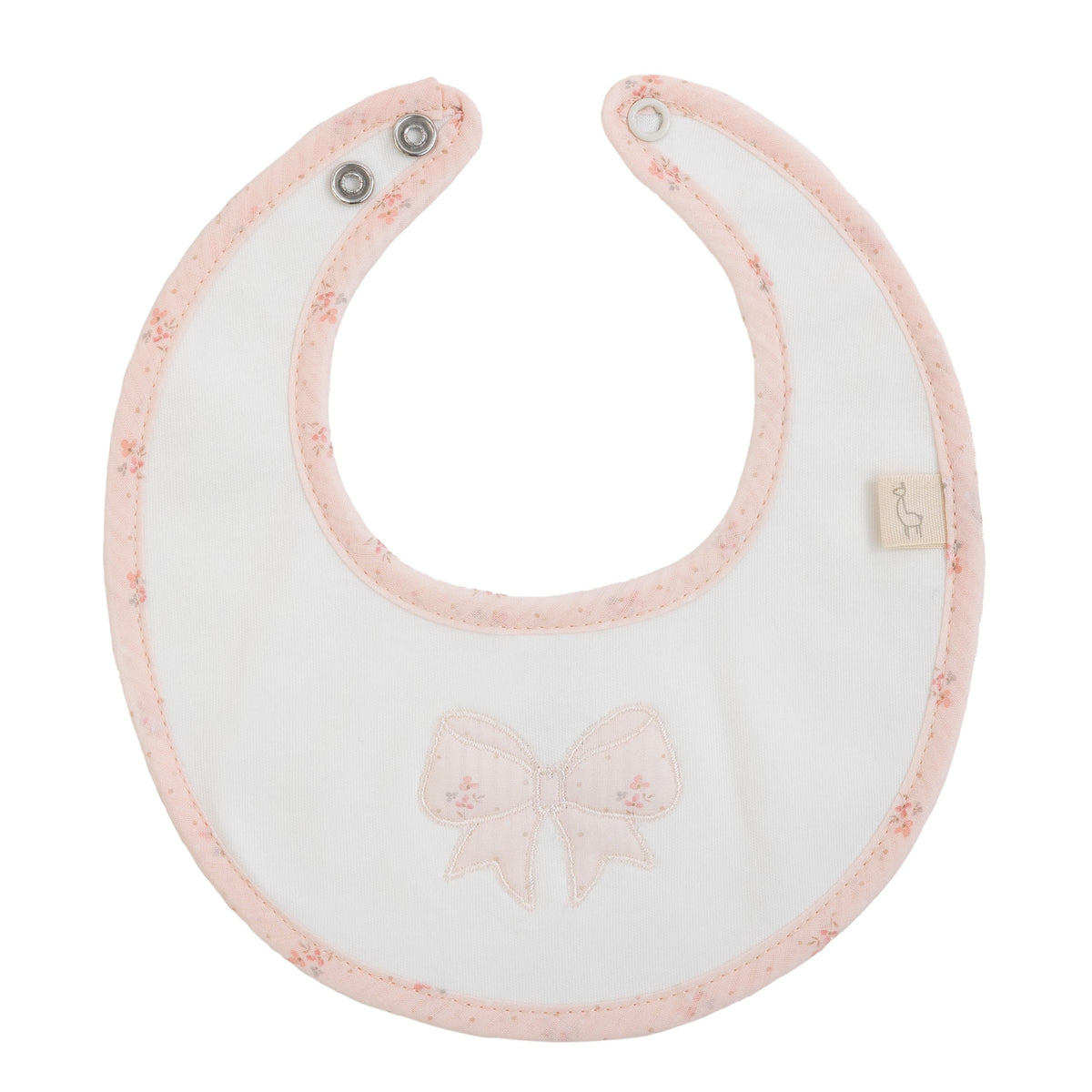 Baby Gi Ivory Floral Bow Bib