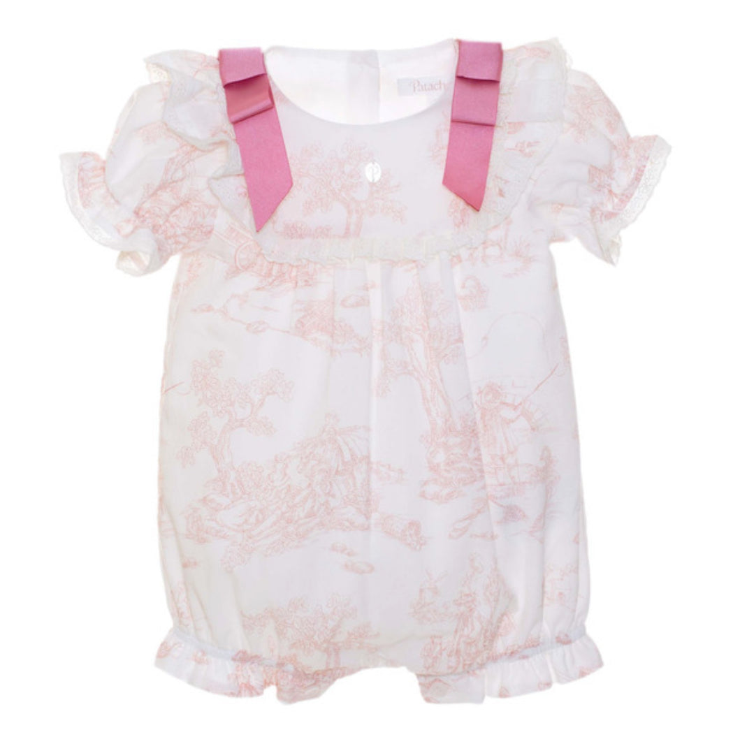 Patachou Baby Pink Toile Jouy Romper