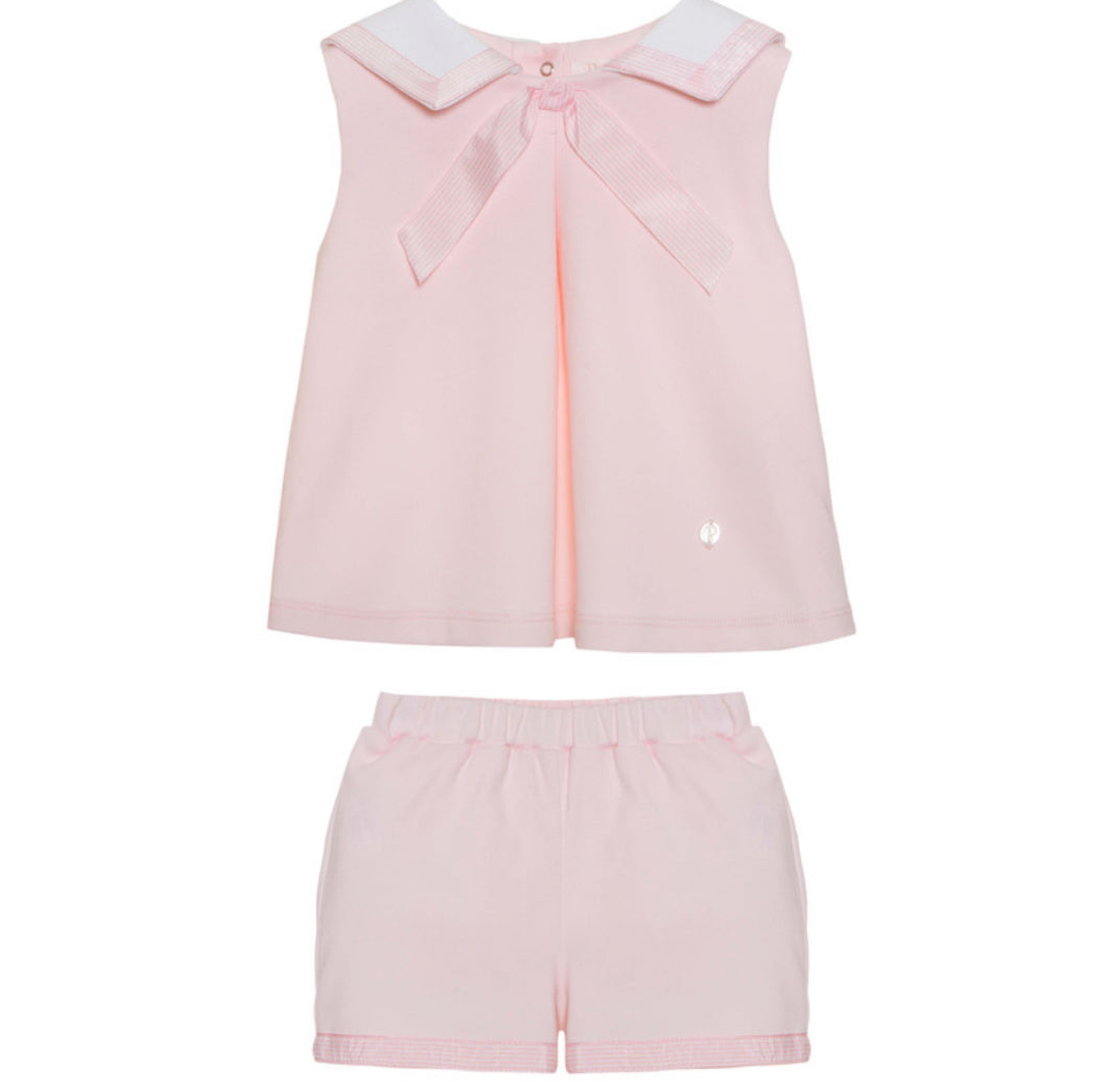Patachou Baby Pink Sailor Shorts Set