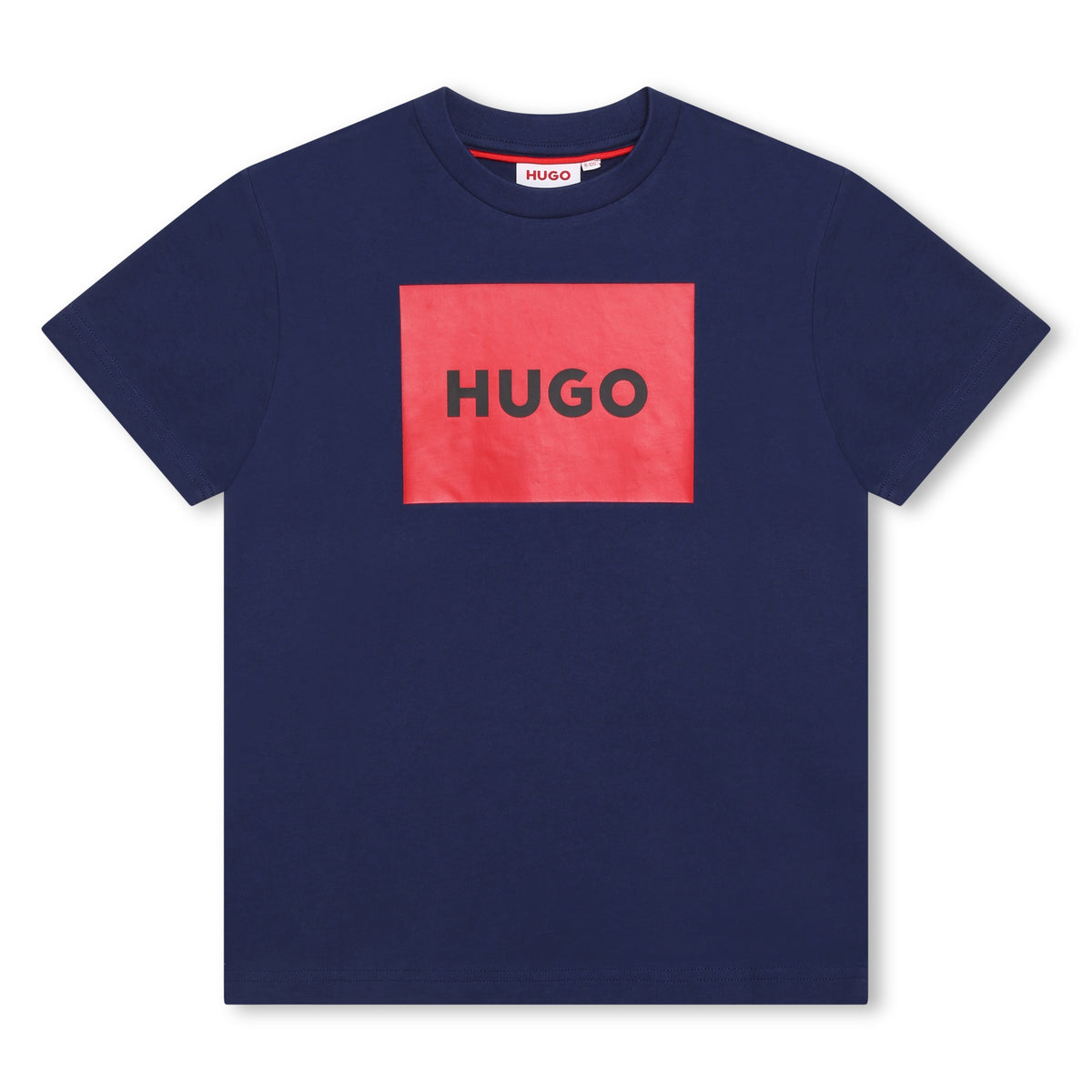 HUGO Boys Navy Box Logo T-Shirt