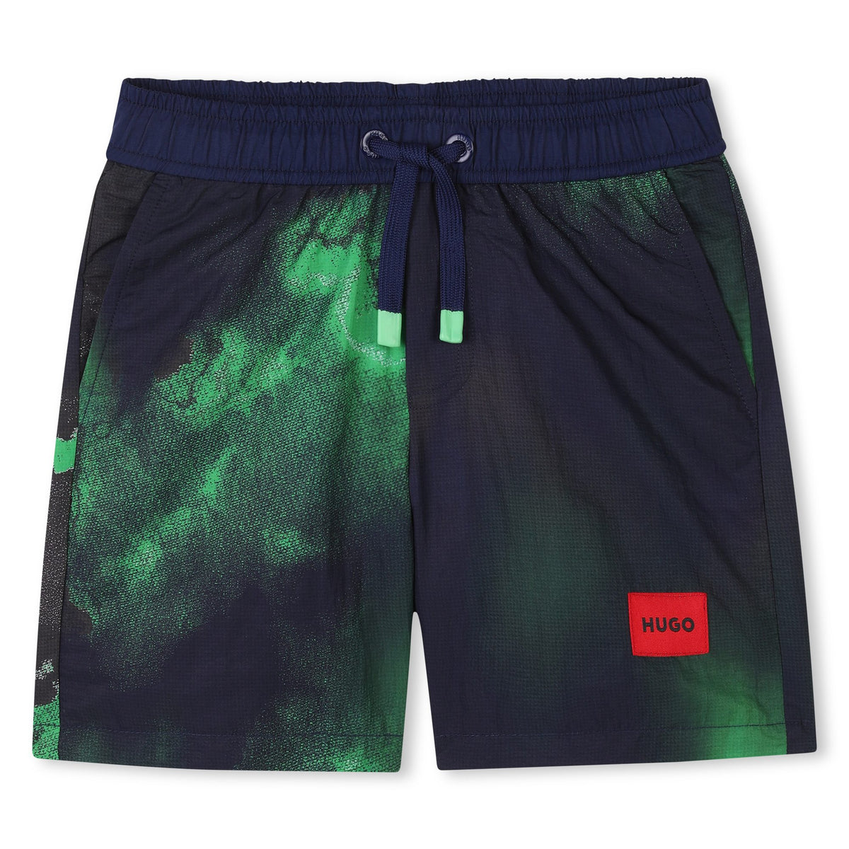 HUGO Boys Navy Abstract Print Swimshorts