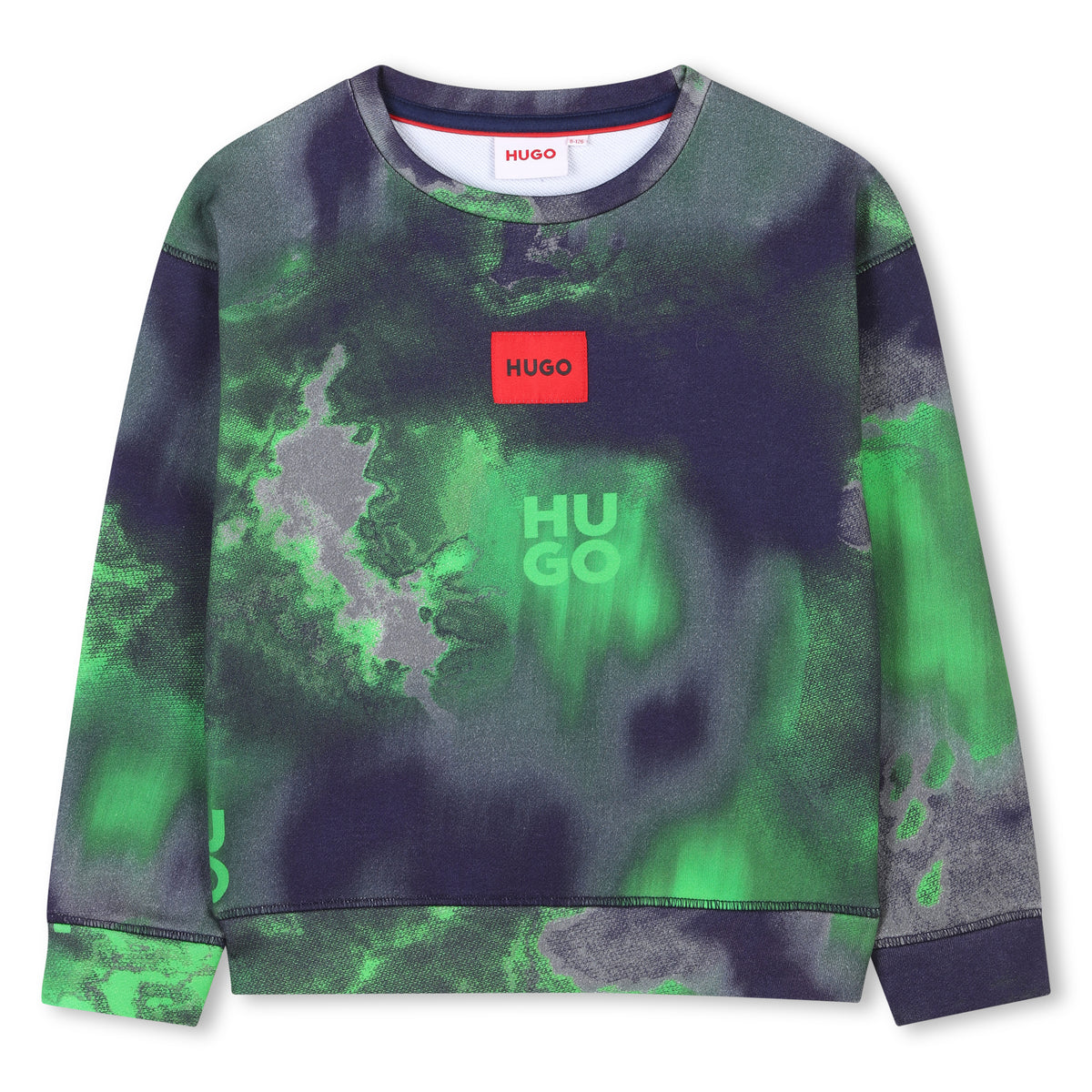 HUGO Boys Navy Abstract Print Sweatshirt