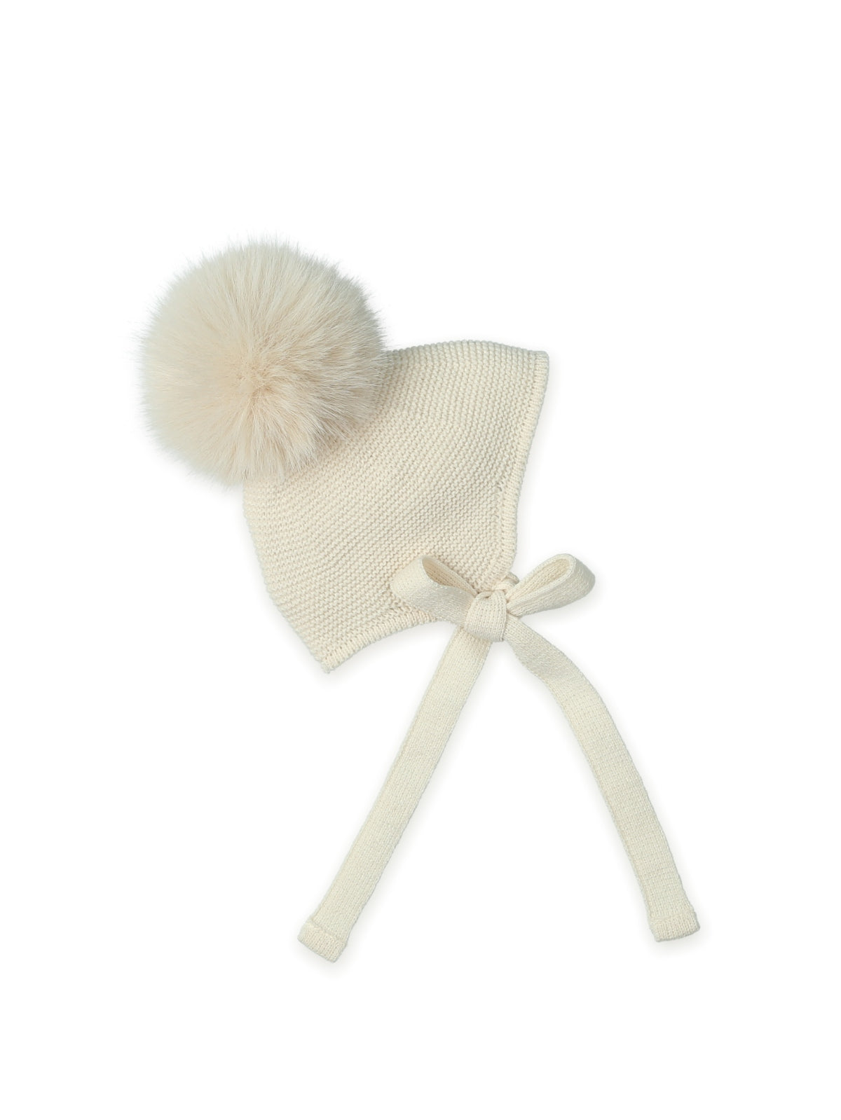 Mac Ilusion Baby Ivory Pom Pom Hat