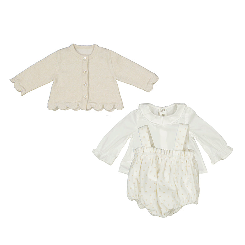 Mayoral Baby Girls Beige Three Piece Outfit