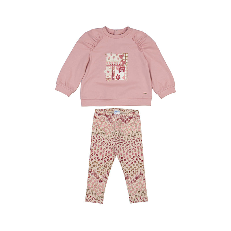 Mayoral Baby Pink Floral Leggings Set