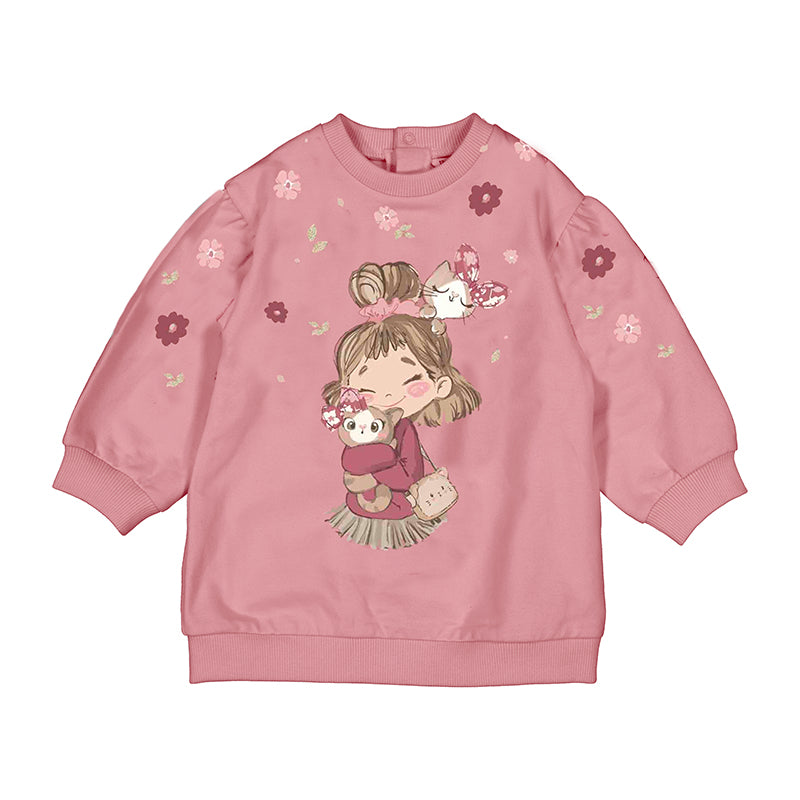 Mayoral Baby Pink Kitten Girl Dress