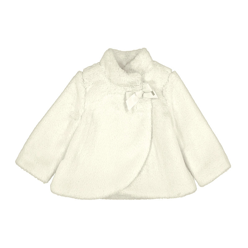 Mayoral Baby Ivory Faux Fur Coat