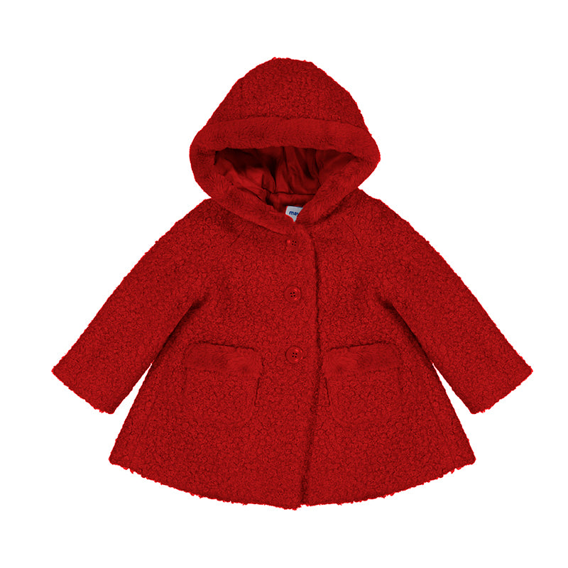 Mayoral Baby Red Shearling Coat