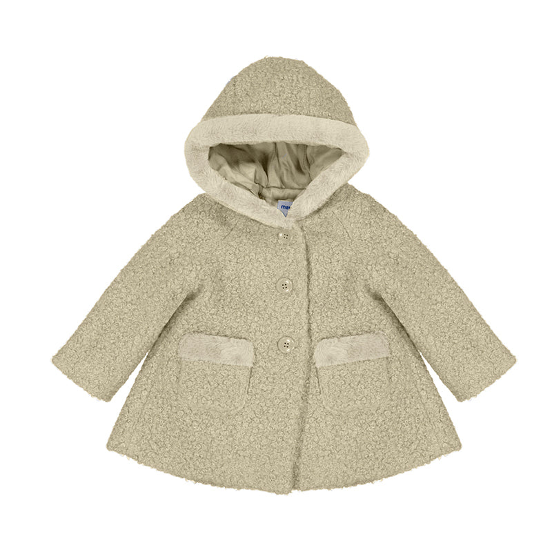 Mayoral Baby Beige Shearling Coat