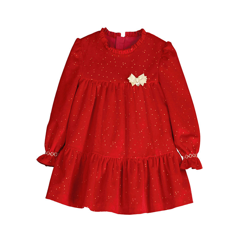 Mayoral Baby Red Velvet Spot Dress