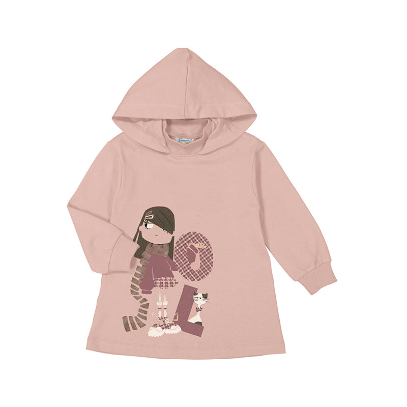 Mayoral Girls Pink Girl Hooded Dress