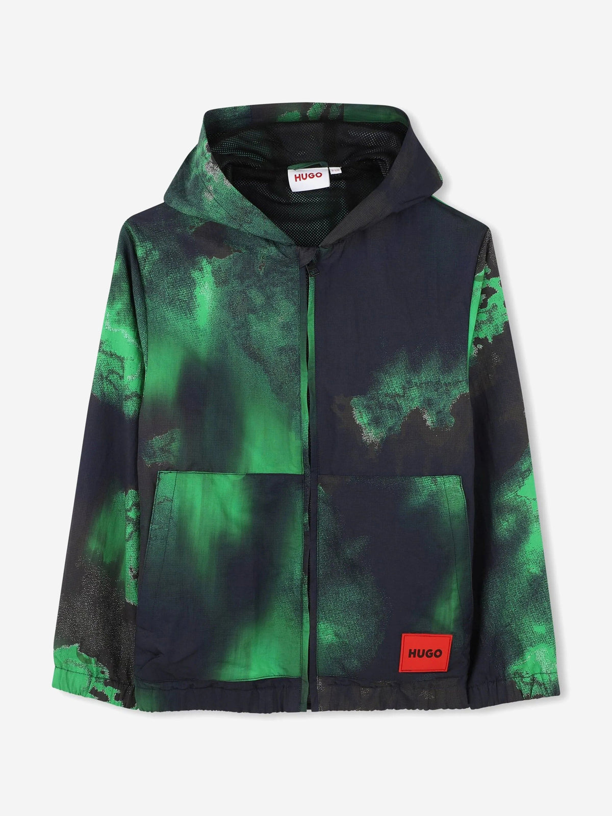 HUGO Boys Navy Abstract Print Windbreaker