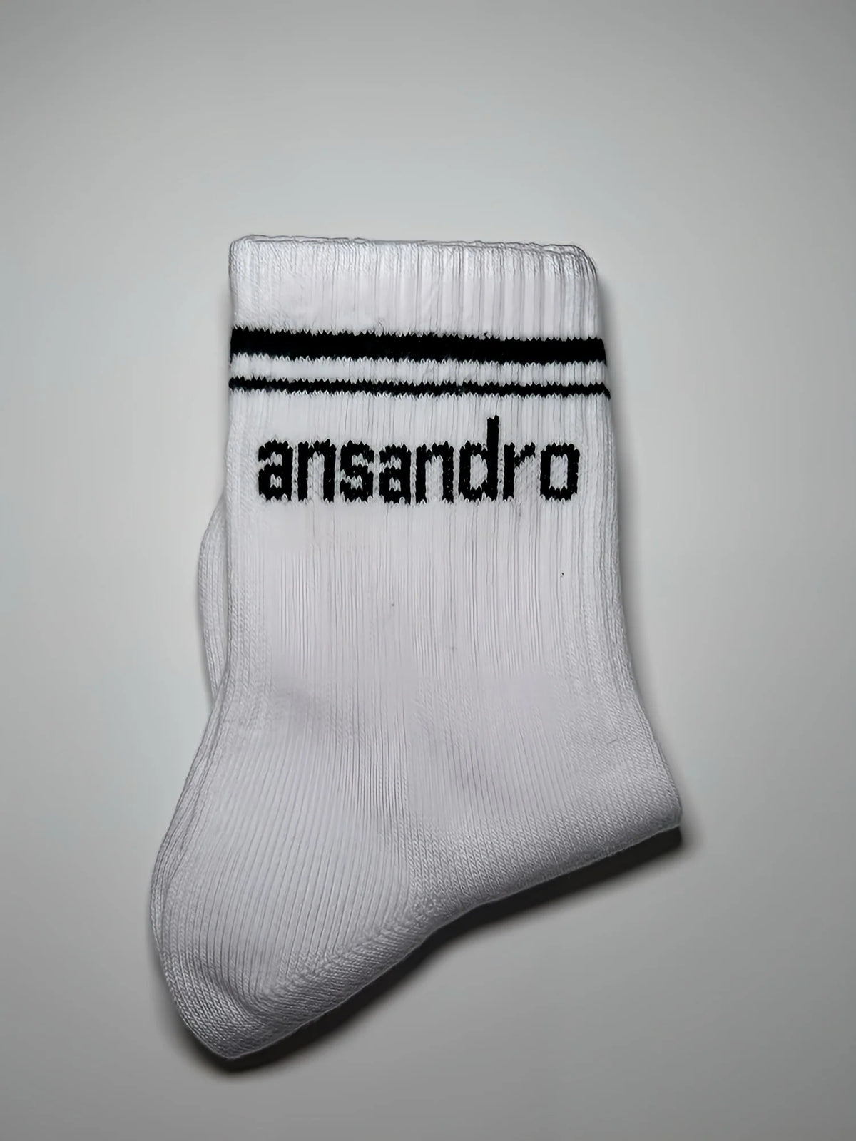 Ansandro White/Black Band Logo Socks