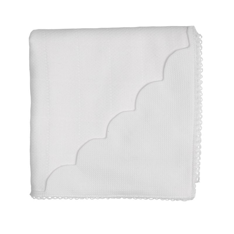 Baby Gi White Scallop Muslin Blanket