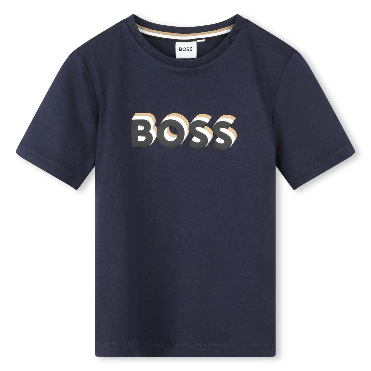Boss Boys Navy Shadow Logo T-Shirt