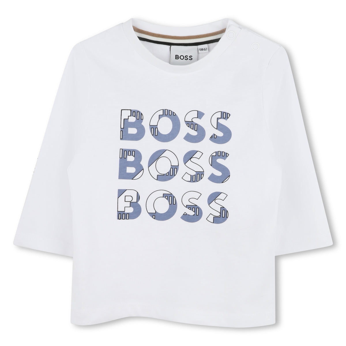 Boss Baby Boys White Repeat Logo Top