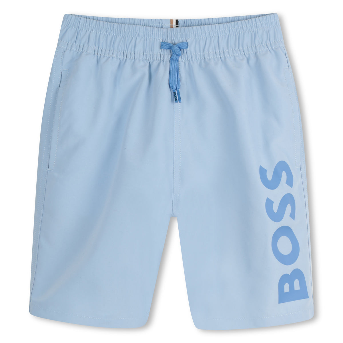 BOSS Boys Pale Blue Logo Swimshorts