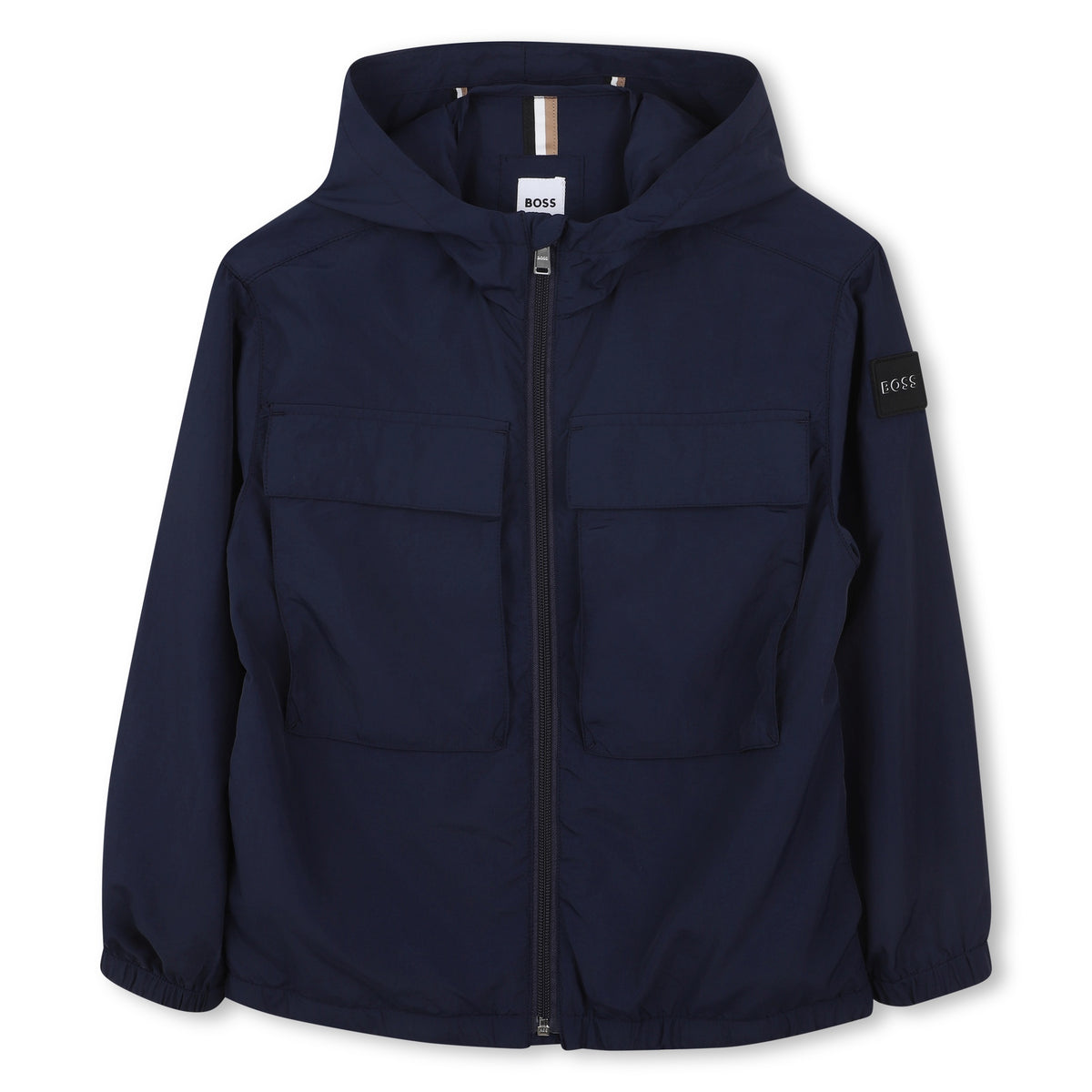 BOSS Boys Navy Hooded Windbreaker