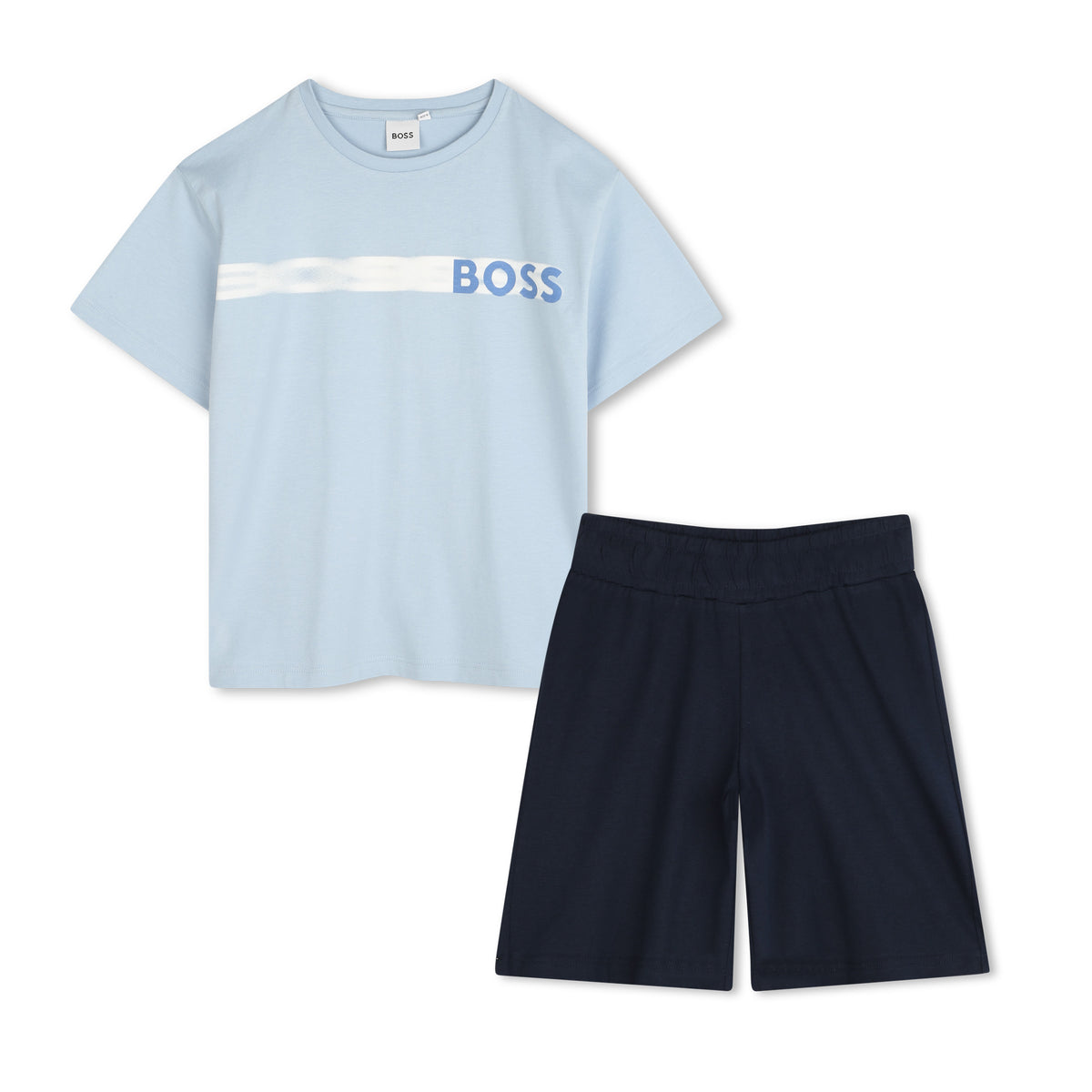 BOSS Boys Blue Logo Shorts Set