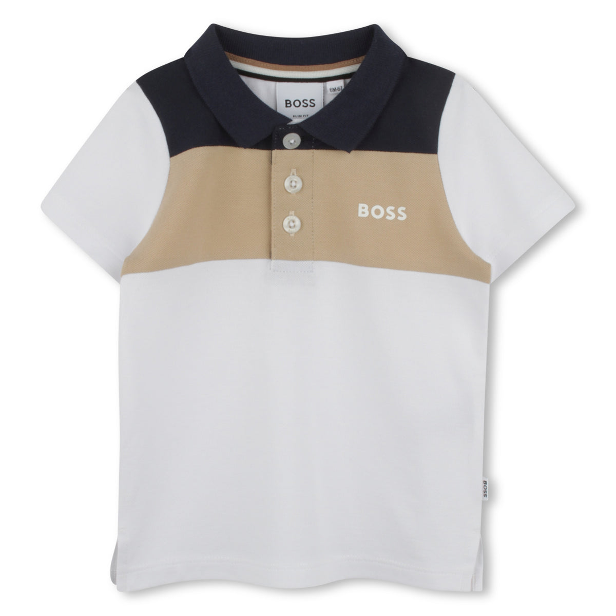 BOSS Baby Boys White Colourblock Polo