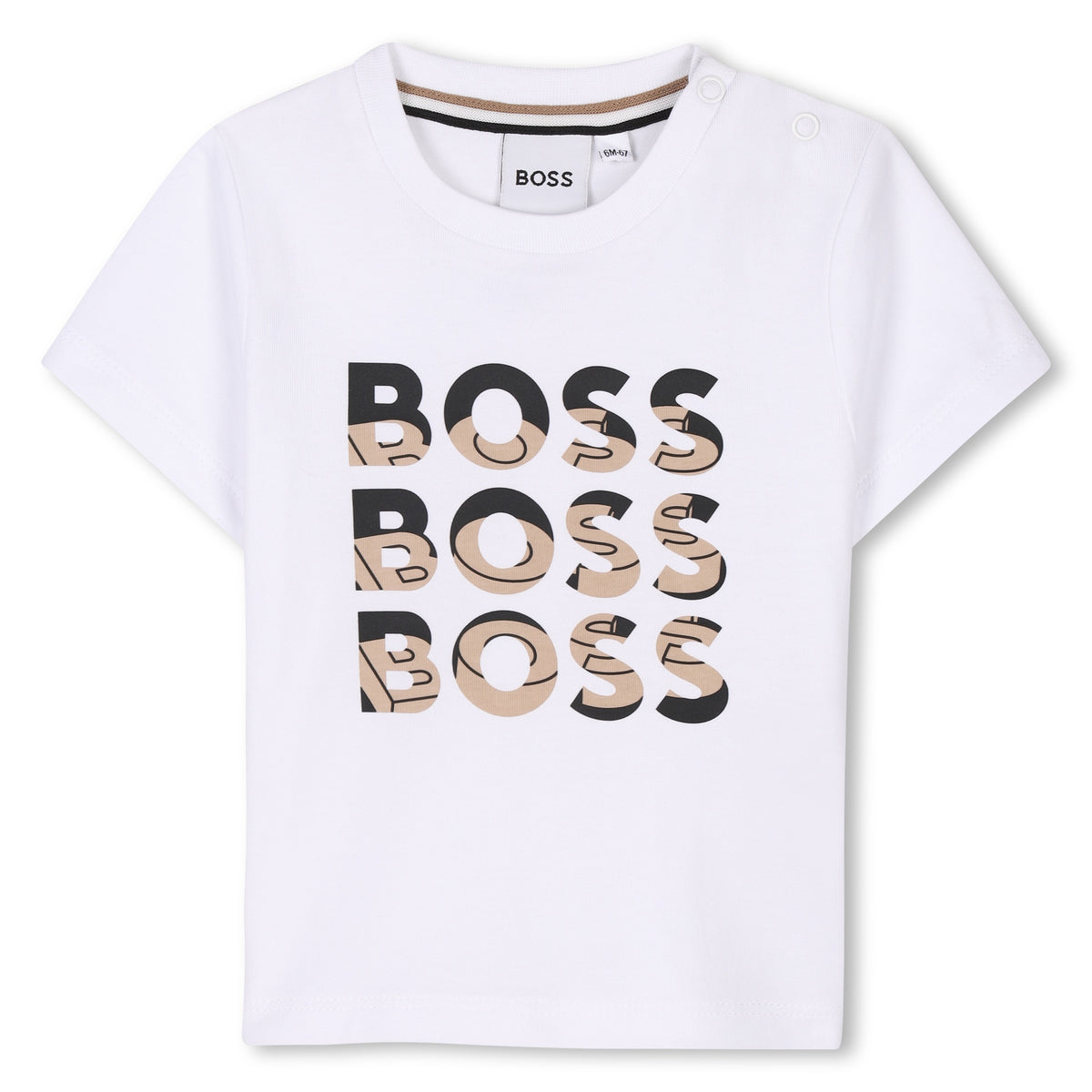 BOSS Baby Boys White Repeat Logo T-Shirt