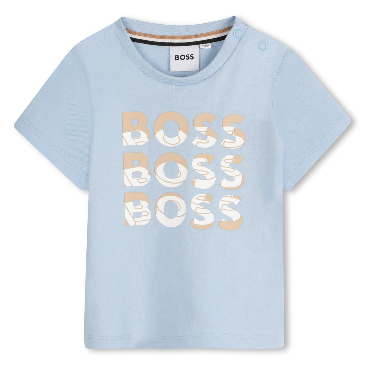 BOSS Baby Boys Blue Repeat Logo T-Shirt