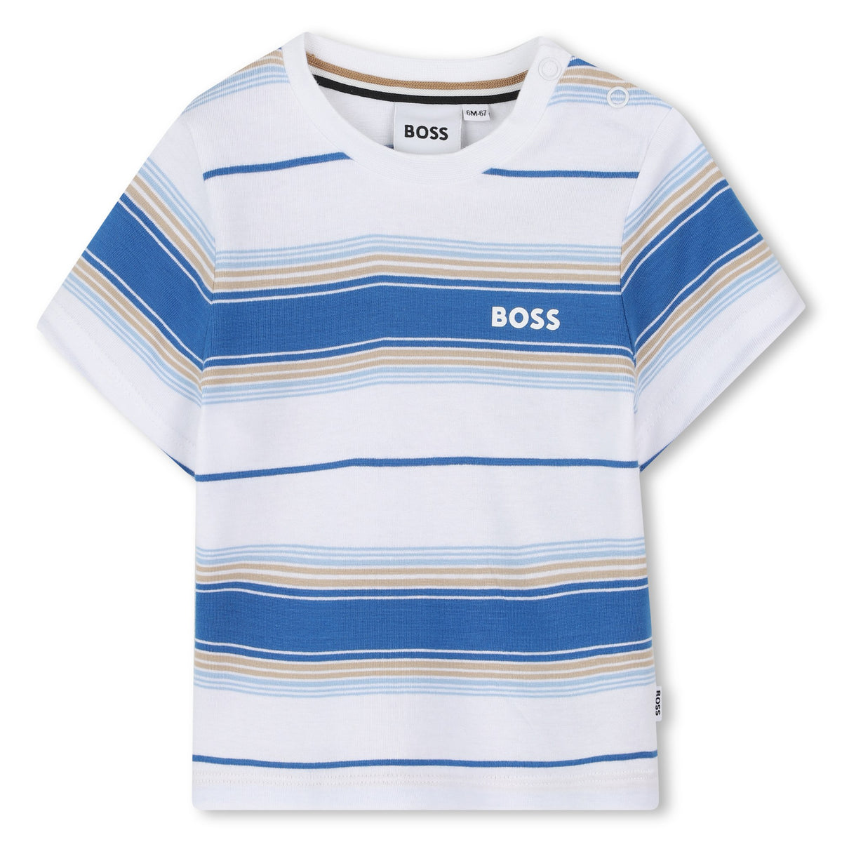 BOSS Baby Boys Blue Stripe T-Shirt