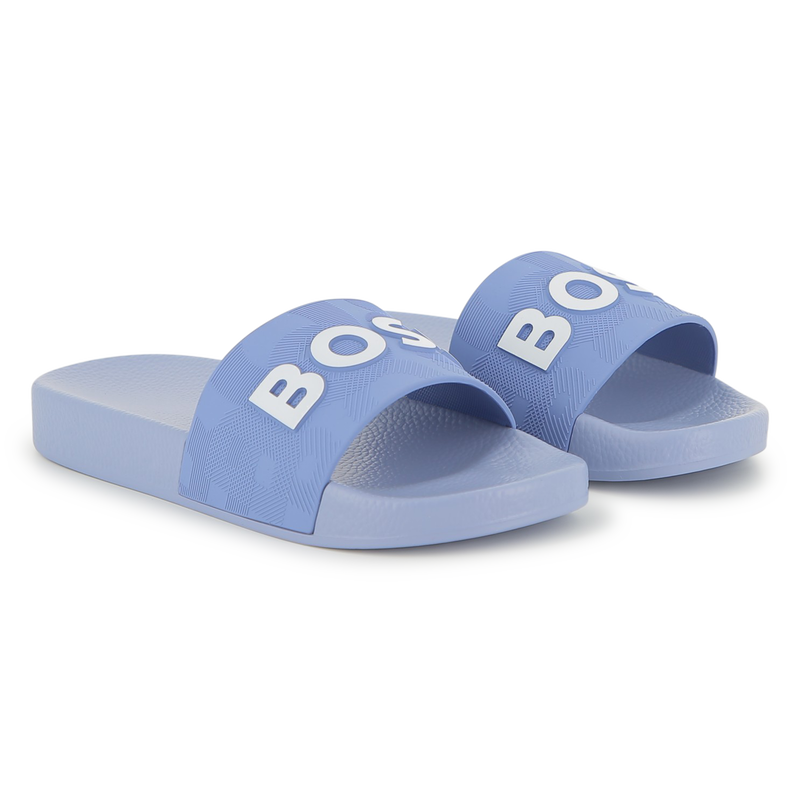 BOSS Boys Pale Blue Logo Sliders
