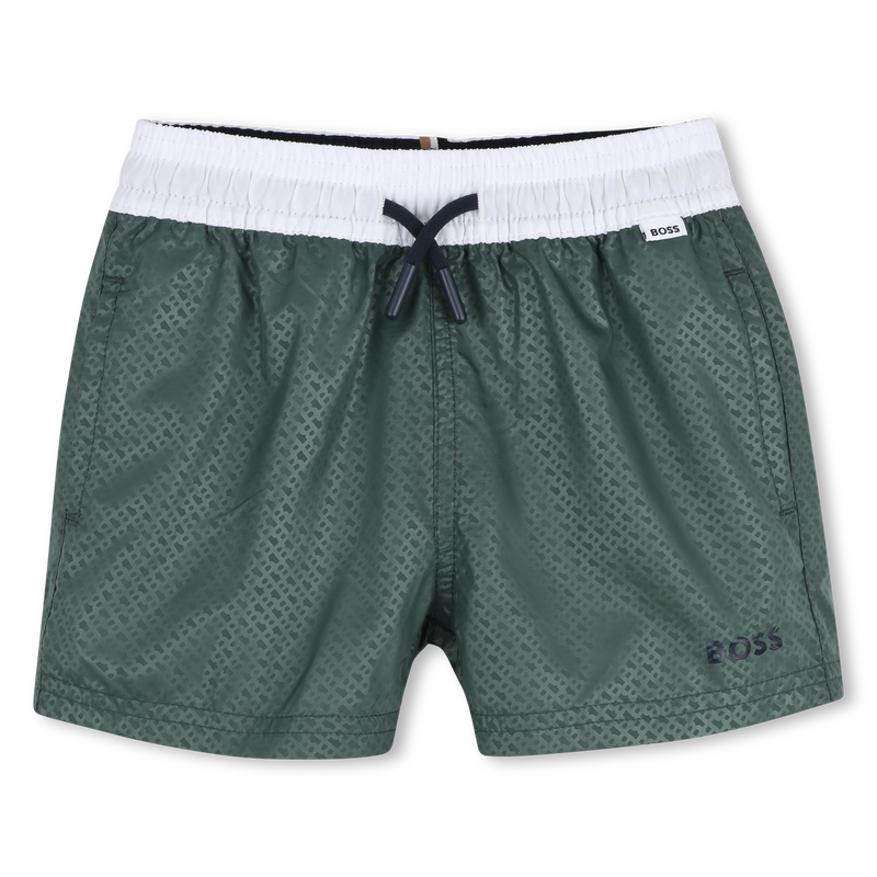 BOSS Baby Green Logo Print Swimshorts