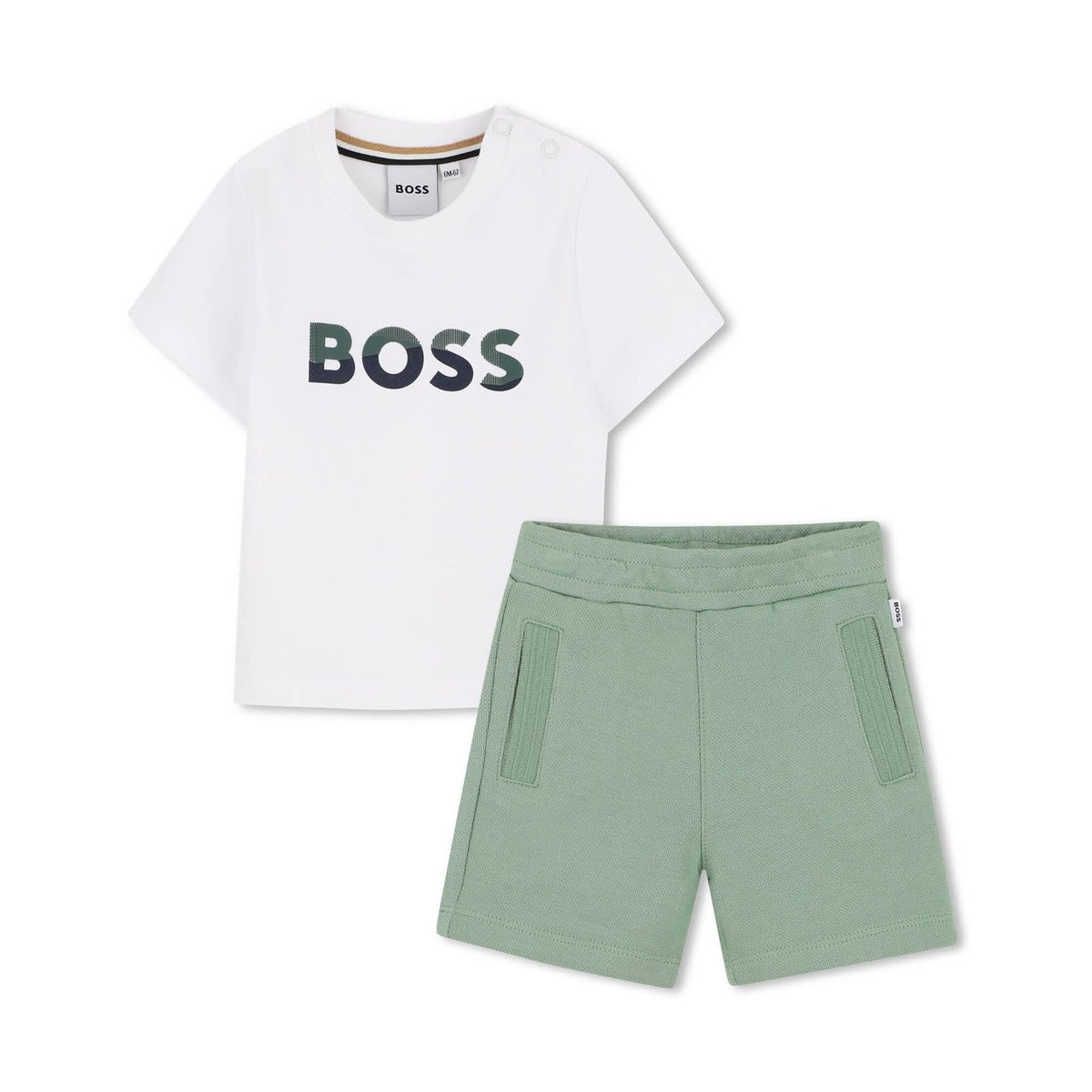 BOSS Baby Green Logo Shorts Set