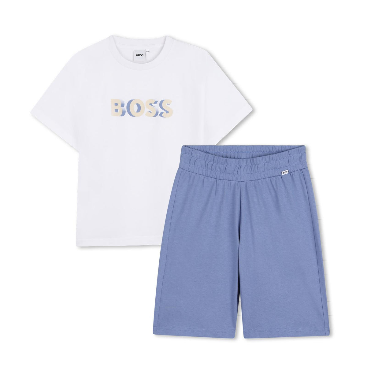 BOSS Boys Blue Logo Shorts Set