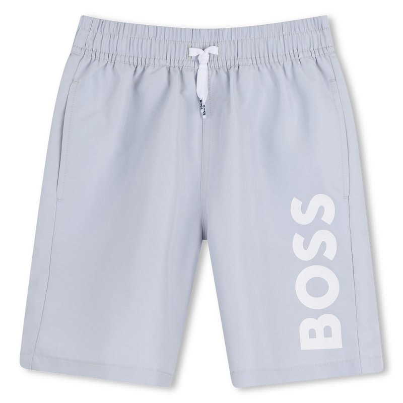 BOSS Boys Pale Blue Logo Swimshorts