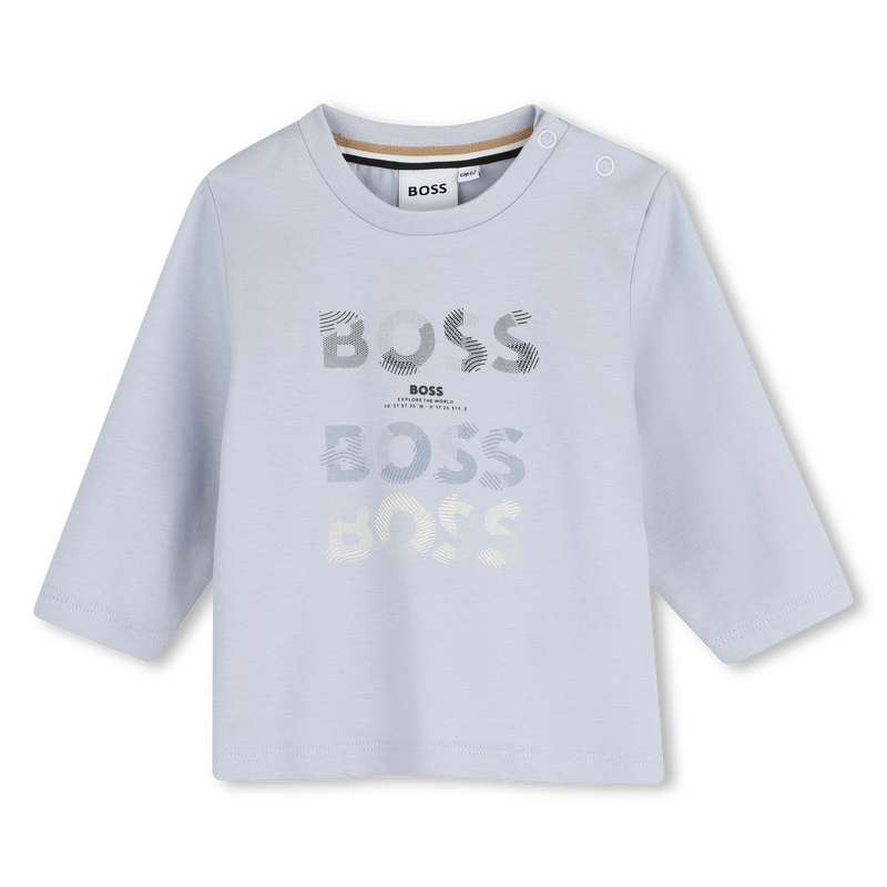 BOSS Baby Blue Abstract Logos T-Shirt