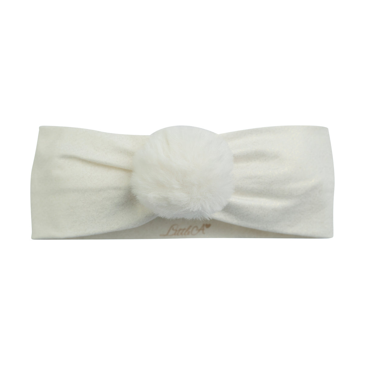 Little A White Fur Pom Pom 'Fenix' Headband