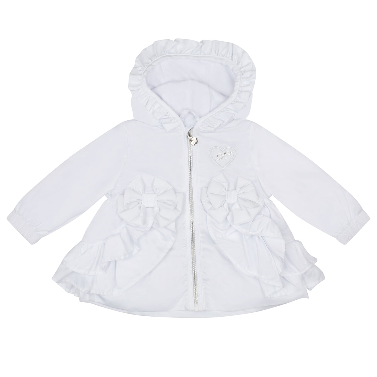 Little A Girls White 'Jillie' Frill Jacket