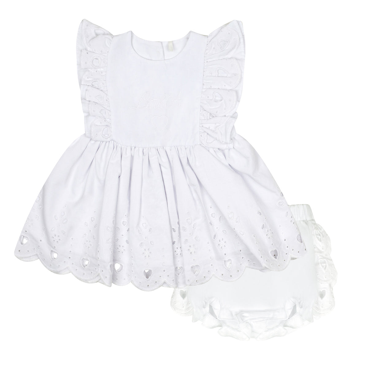 Little A Girls 'Juniper' White Broderie Anglaise Dress