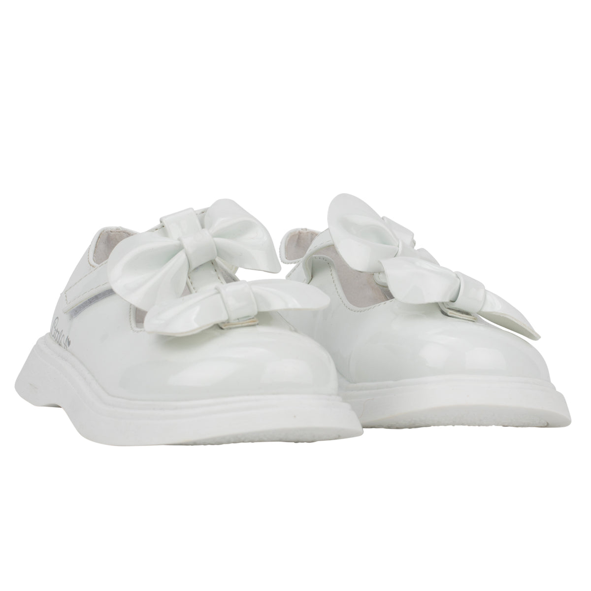 Little A Girls 'Beau' White Double Bow Shoes