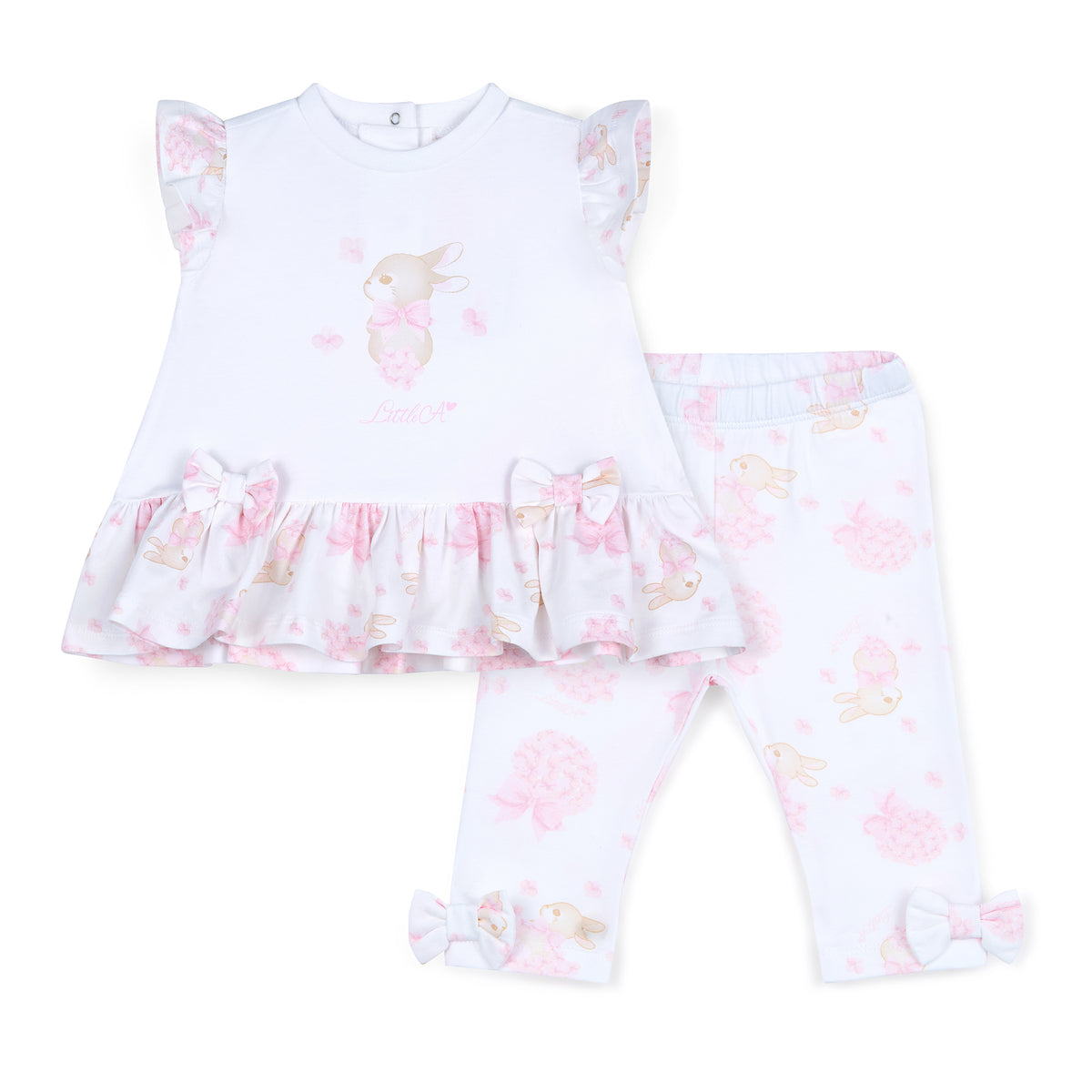 Little A Girls 'Alexa' Bunny Print Leggings Set