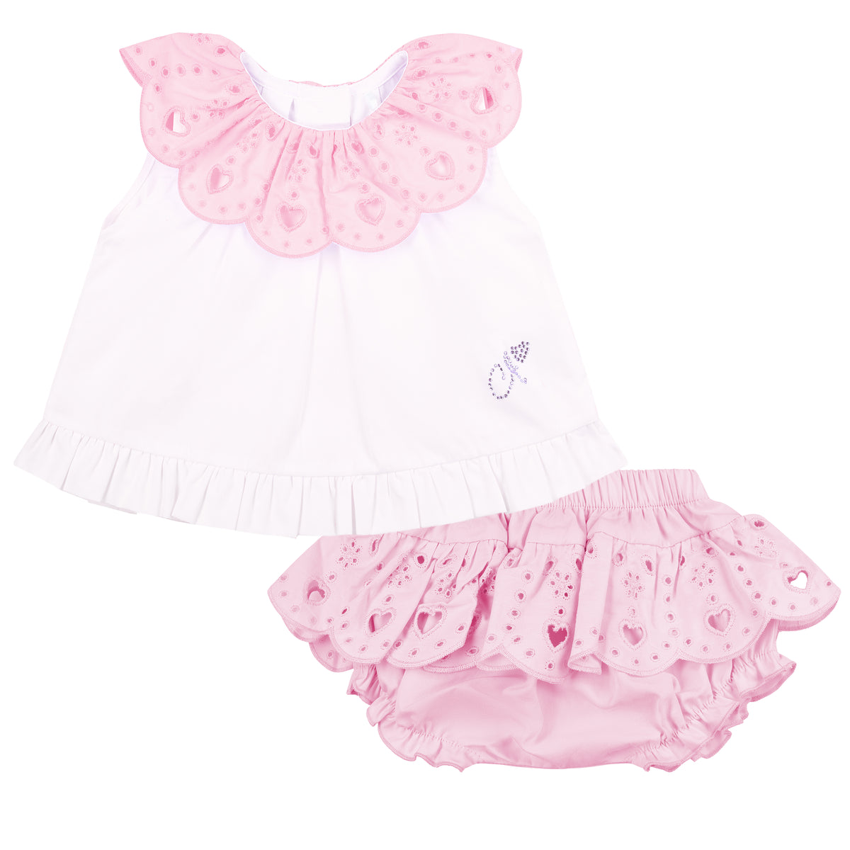 Little A Baby 'Orla' Broderie Anglaise Jam Pants Set