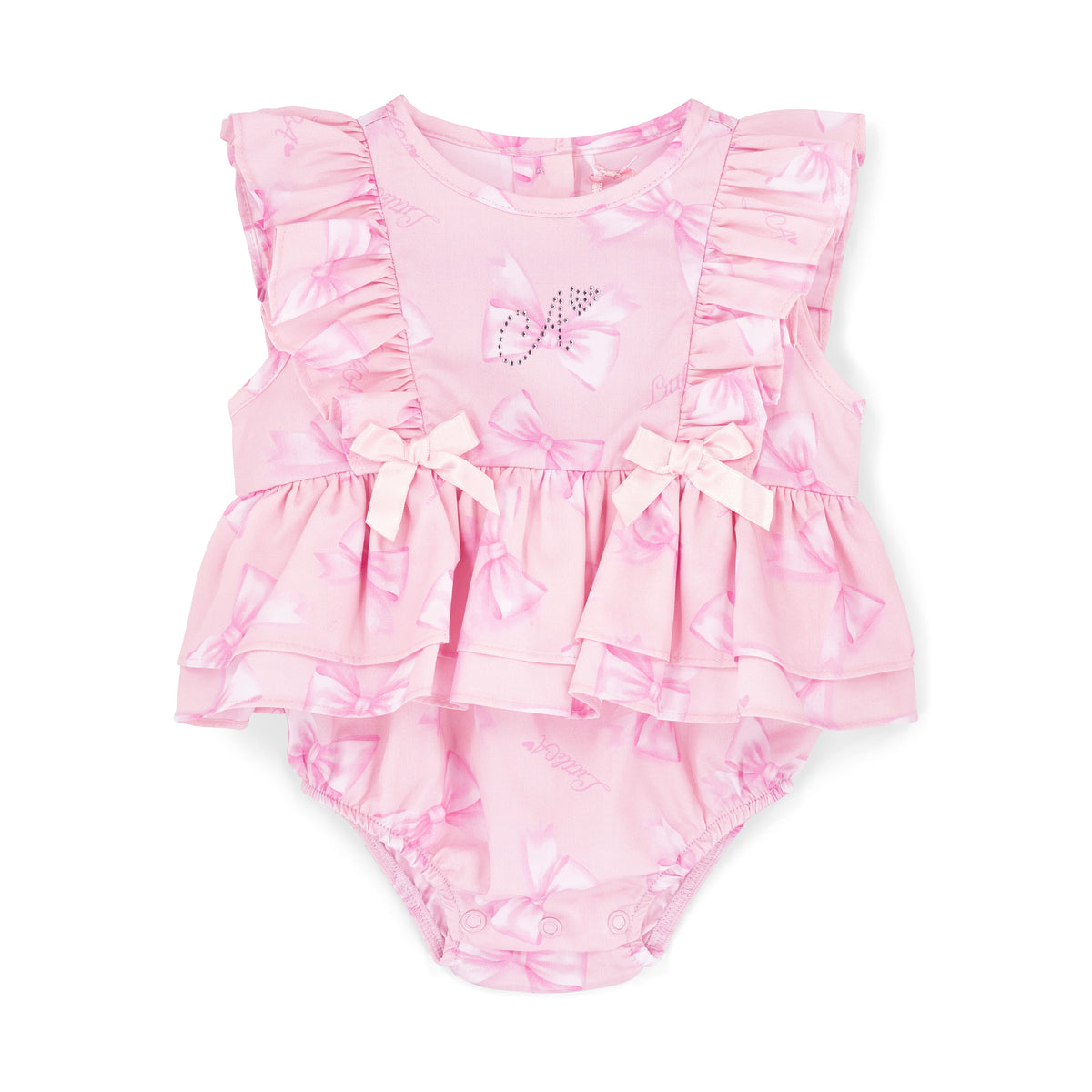 Little A Baby 'Odessa' Bow Print Romper