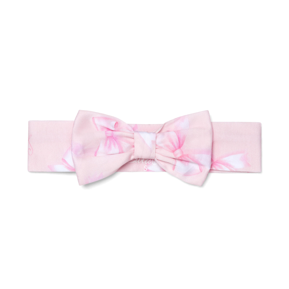 Little A Baby Pink 'Ora' Bow Print Hairband