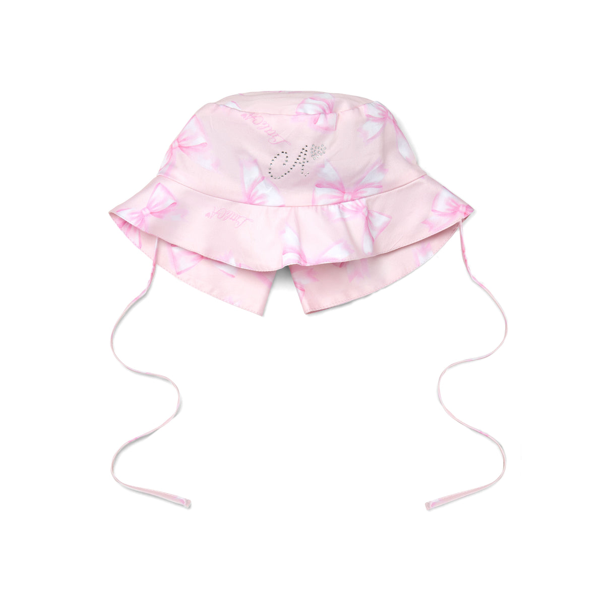 Little A Baby Pink 'Orella' Bow Print Sunhat