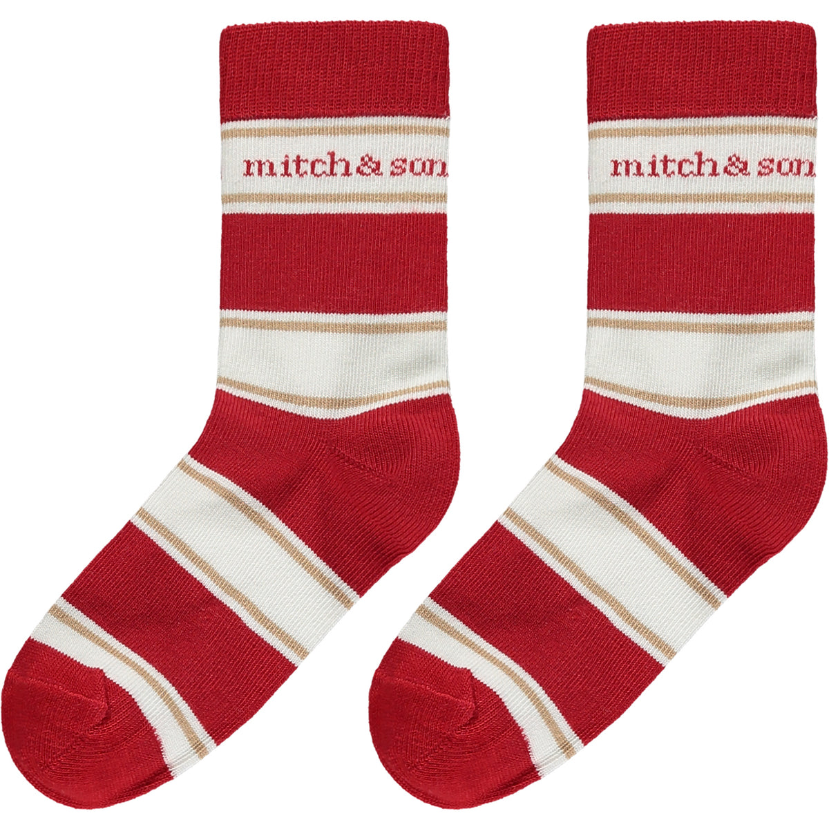 Mitch & Son Red & Grey 'Oswald' Socks