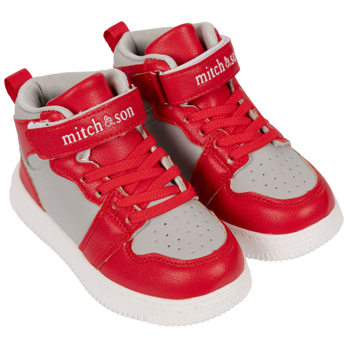 Mitch & Son Red/Grey 'Jump' High Top Trainers
