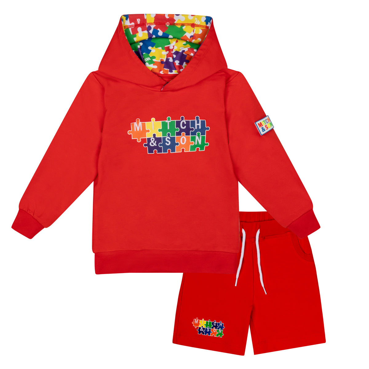 Mitch & Son Boys 'Vance' Red Hooded Shorts Set