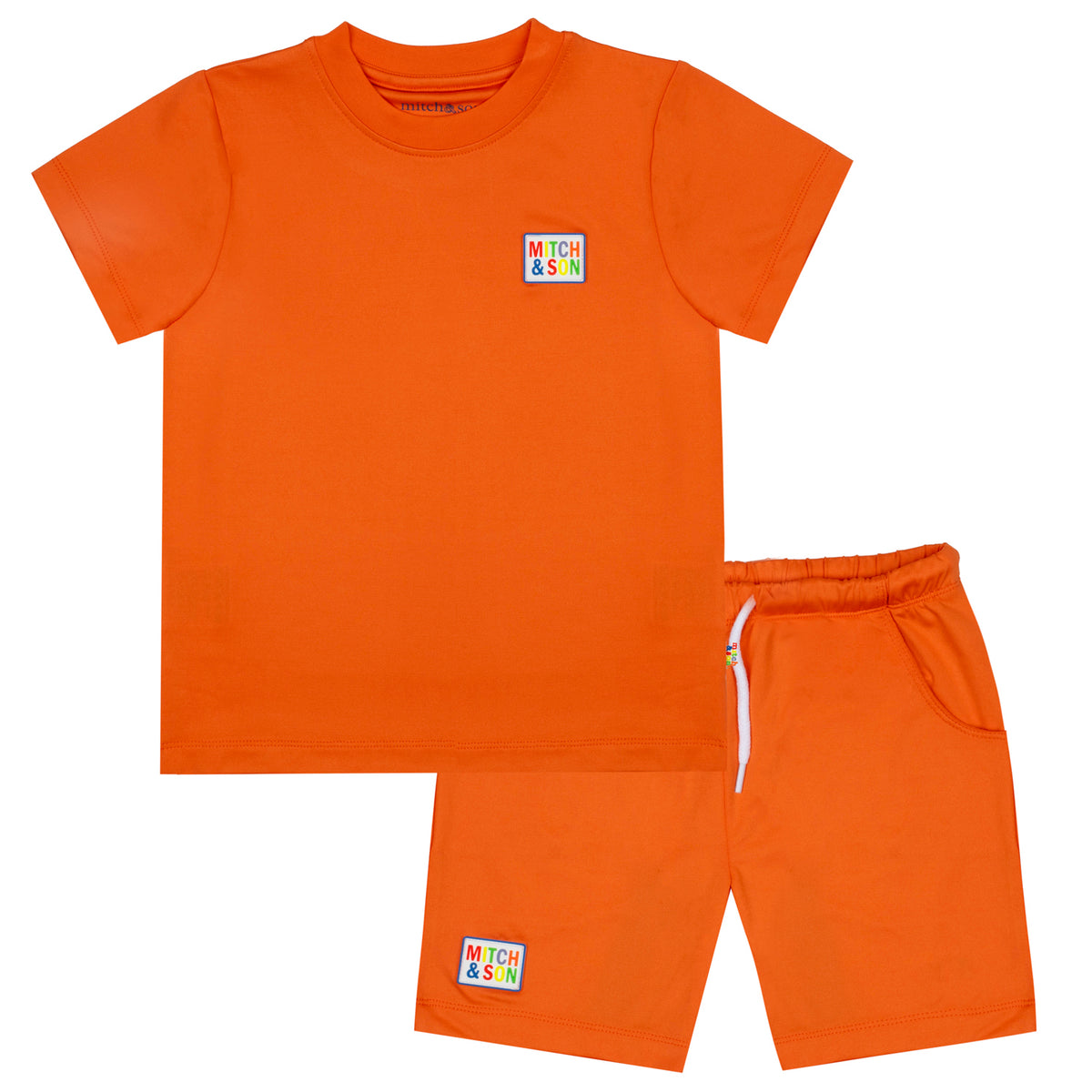 Mitch & Son Boys 'Vasco' Orange Poly Shorts Set