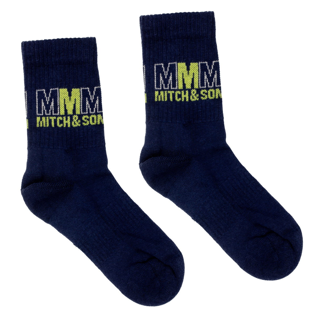 Mitch & Son Navy 'West' White Socks