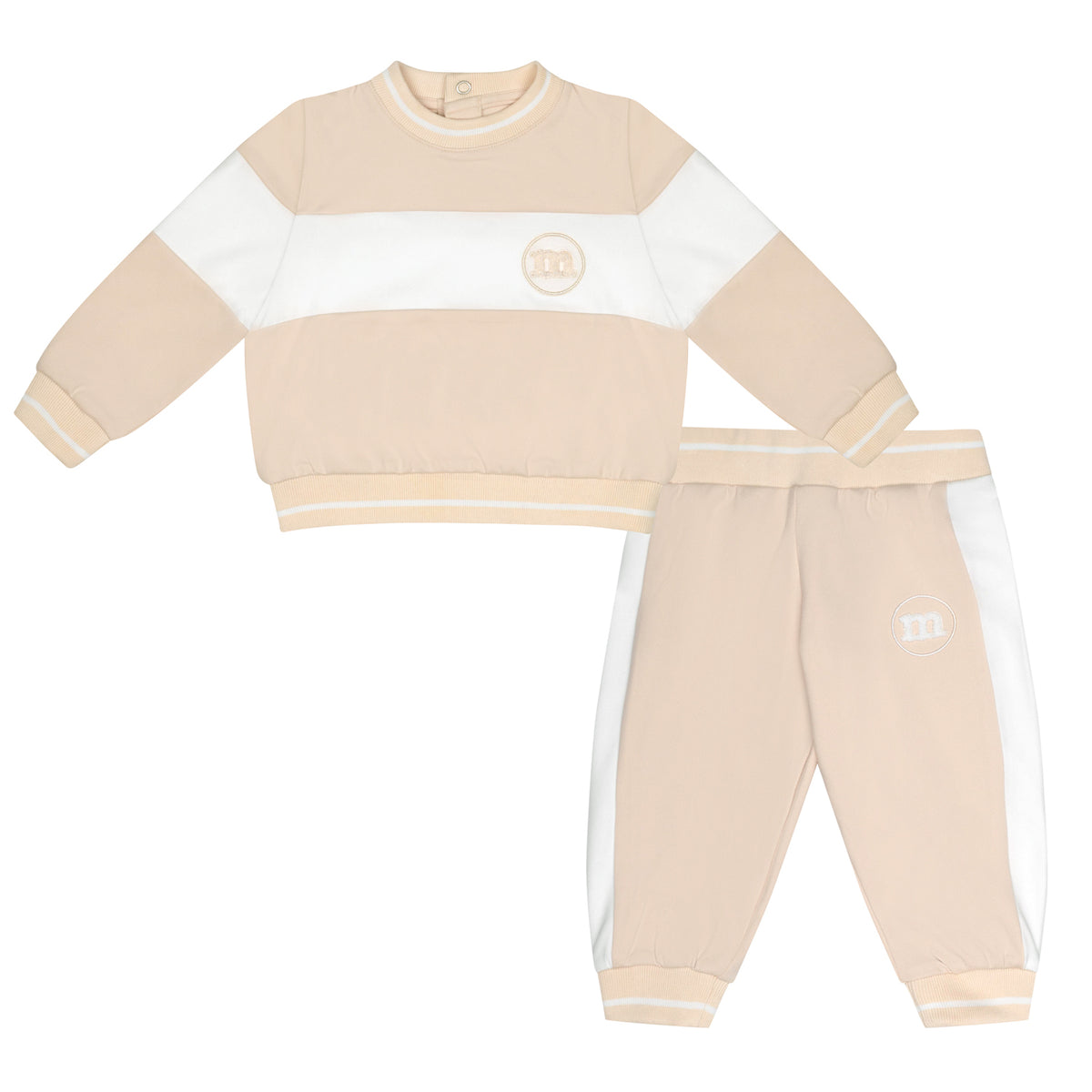 Mini Mitch Boys Beige 'Dexter' Panel Jogsuit